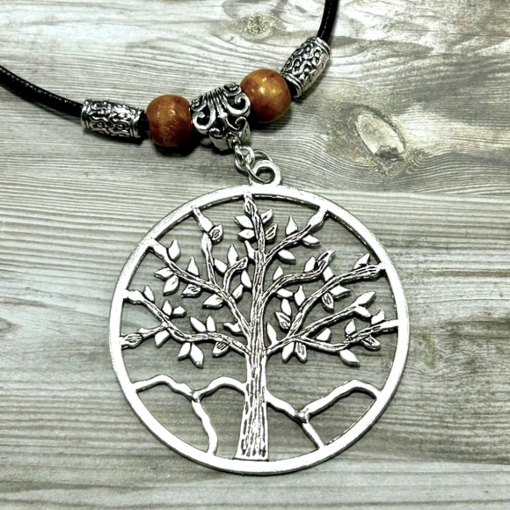 Handmade Tree Pendant Necklace with Magnetic Closure!